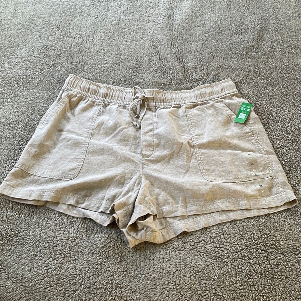 Gap 3.5" High Rise Pull-On Utility Shorts with Washwell, linen, XL NWT